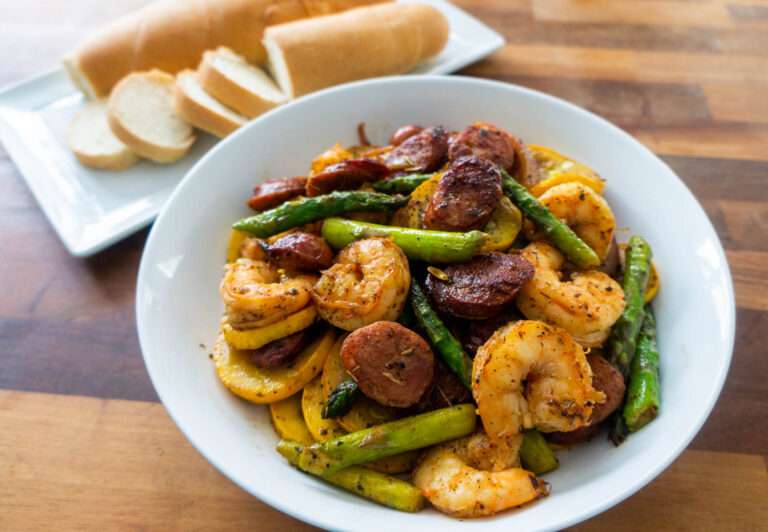Shrimp and Sausage Vegetable Skillet recipe